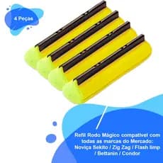 4 Unid. Refil Rodo Magico Mop Almofada Absorvente Esfregao Sekito