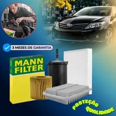 Kit Filtro Mann Corolla 1.8 2.0 16V 2010 a 2019 Toyota Corolla (Óleo + Ar + Combustível + Ar Condicionado)