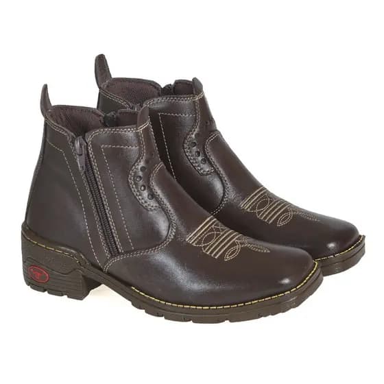 Bota Botinha Infantil Masculina Texana Cano Curto Inteira de Couro Legítimo Estilo Country Promoção ilimitada