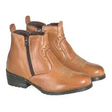 Bota Butina Feminina Country Cano Curto Inteira de Couro Legítimo Estilo Texana Lançamento