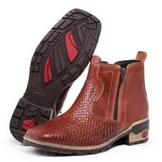 Botinas Masculina Couro Bovino Cano Curto Rodeio Vaquejada Country