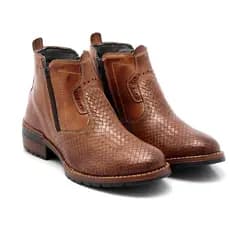 Bota Botina Liza Cano Curto Country Com Sola DE  Pvc E  Ziper 26