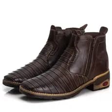 Bota Botina Country Masculina Texana Casco Tatu Super Conforto e Qualidade Bico Quadrado
