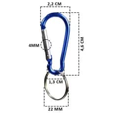 Mosquetão de Alumínio Colorido Com Argola Para Montagem de Chaveiros