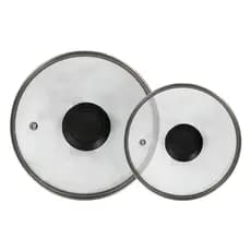 Tampas De Vidro Com Puxador Avulsas Para Panelas Frigideira 2un 24cm + 1un 26 Cm