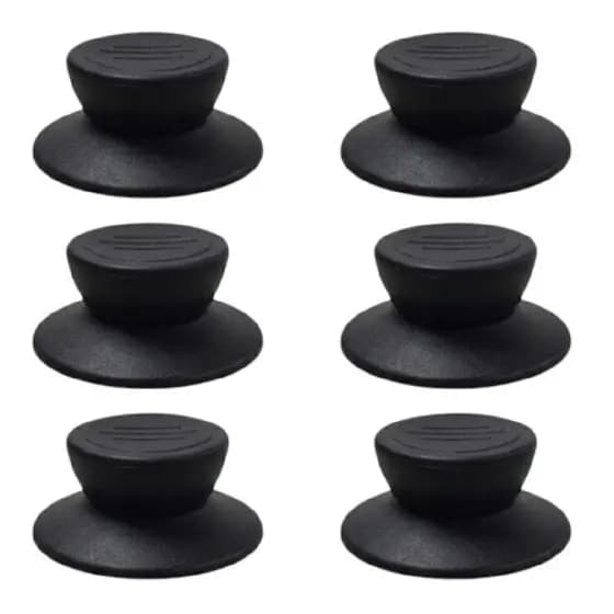 6 Botão Tampa De Panela Universal Preto Fosco Resistente Ao Calor Com Parafuso Incluso