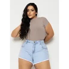 short jeans feminino plus size