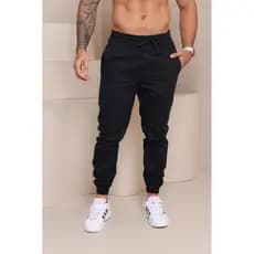 calça jogger masculina elástico na perna