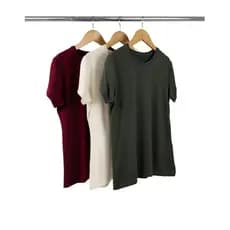 Kit 3 Camisetas Modal Femininas Cores Sortidas Loja Mirante