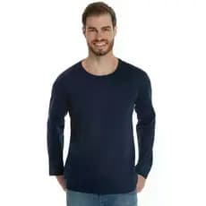 Camiseta Manga Longa Masculina Básica Algodão Premium