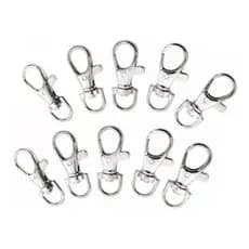 10 Peças Gancho Bolsa Chaveiro Mosquetão Fecho Níquel 38mm