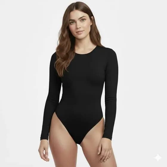 Body Feminino golinha careca manga longa