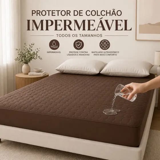 Protetor de Colchão Impermeavel Matelado com Elastico em Toda Volta Anti Xixi, Acaro, e Liquidos