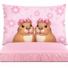 Jogo de Cama Lençol Estampado 3D Zíper Tecído Micropercal Lençol Solteiro Queen