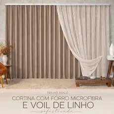Cortina Trilho Suíço 5,00x2,80 Semi Blackout Tecido Alto Padrão Trilho Suíço Simples