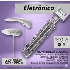 RESISTÊNCIA ELÉTRICA P/ DUCHA ADVANCED ELETRÔNICA, ADVANCED TURBO ELETRÔNICA, DUCHA TOP JET ELETRÔNICA LORENZETTI 127V