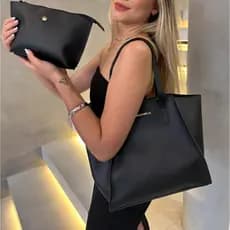 Bolsa Sacola Tote Notebook Alça Necessaire Grande  Estilo Faculdade Trabalho