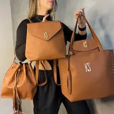 Kit Bolsas Feminina Bolsa Sacola Tote + Mochila + Bolsa Saco + Porta Documentos Kit 4pçs