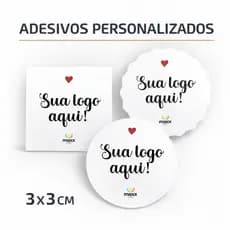 Adesivos Etiquetas Personalizados 3x3cm 200/300/500/1000 Unidades Com Sua Logo