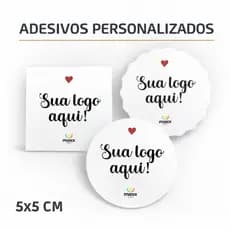 Etiquetas Adesivos 5x5cm 200/300/500/1000 Unidades Com Sua Logo Personalizados