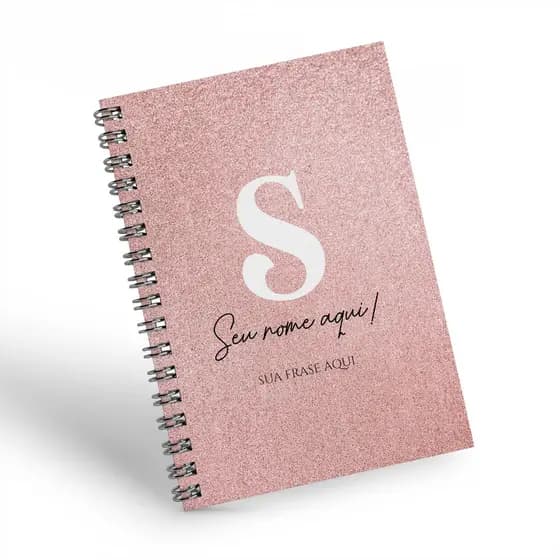 Agenda 2027 Personalizada Glitter Rosa