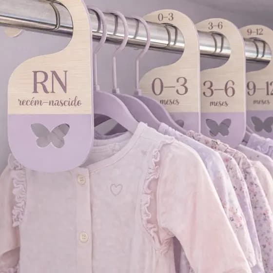 Separador E Organizador De Cabides Para Bebe Infantil - Borboleta Vazada