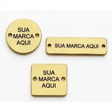 Conjunto Tag Etiquetas Douradas Personalizadas Em Acrílico Espelhado Vários Formatos