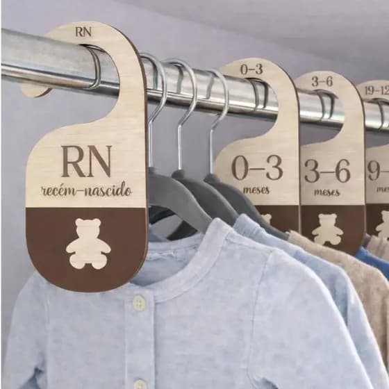 Separador E Organizador De Cabides Para Bebe Infantil - Urso Vazado