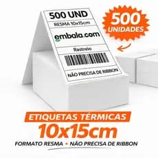 Etiquetas Térmicas 10x15 Pacote com 500 Unidades Formato Resma - Uso Profissional