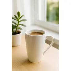 Caneca Genova Lisa Grande Porcelana Branca 400 ml Chá Café Utensílio De Cozinha Louça Mesa Posta