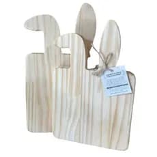 Kit 2 Tábuas de Coelho Decoração Madeira Ecológico Páscoa