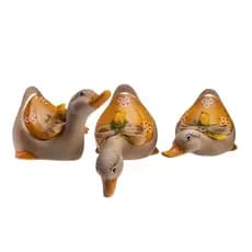 Trio Pato Médio Cerâmica Decoração Casa Enfeite Sala