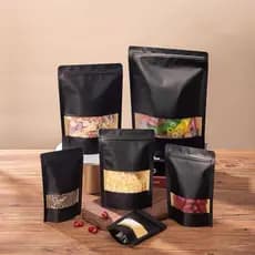 Saco Com Zip Stand Up Pouch Preto Fosco Pronta Entrega - Embalagem Para Presentes E Alimentos