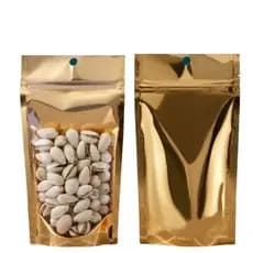 Saco Stand Up Pouch Zip Dourado kit 10/50 unidades