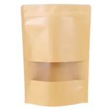 Saco Kraft Stand Up Pouch C/visor 12x20+4cm 50 unidades