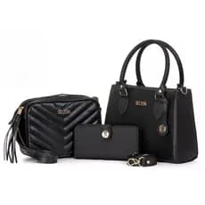 Kit Bolsa Media E Bolsa Pequena Feminina Com Carteira