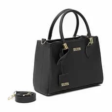 Bolsa Preta Feminina Transversal E De Mão Linda