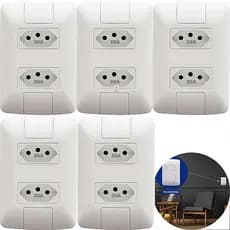 Kit 5 Conjunto Tomadas Duplas 20a Tramontina completa linha Aria