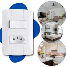 Conjuntos tomada Com Interruptor Tramontina 10a 250v 2p+t aria branca