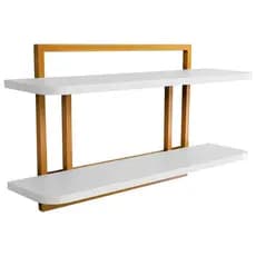 Prateleira 2 Níveis Zafra Design Minimalista e Moderno P/ Parede Sala Cozinha Escritório