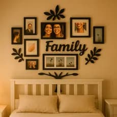 Quadro de Parede Family com Molduras – Painel Personalizável em MDF