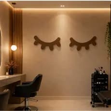 Cilios Decorativos Parede MDF 3mm Preto Par Sleepy Eyes Aplique Decoracao