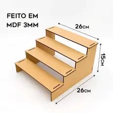 Escada para decoração de Festa ,mesa C/ 4 degraus em mdf Cru Linha premium Casa Decor