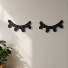 Kit Par de Cílios em MDF para Decoração de Parede - Estilo e Charme para Salão de Beleza Casa Quarto