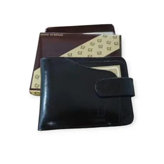 Carteira Masculina Couro Legitimo Premium com Fecho Porta Cartões e Documentos