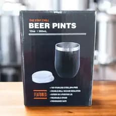 Kit Copo Cuia Térmico Beer Pint 360ml Inox Com Tampa  Transparente Bebidas Cerveja  Vinho Classic Series