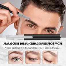 Mini Depilador Facial Caneta Elétrica Aparador Buço Sobrancelha Nariz Unissex Preto Rosa