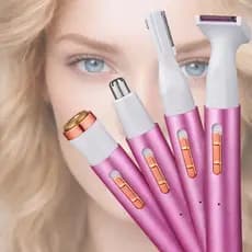 Máquina Depiladora Feminina 4 em 1 Recarregável USB Aparador Sobrancelha Nariz Rosto Corpo