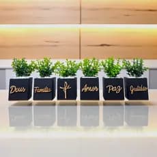 Kit Vasinhos Decorativos 'Com as plantinhas Fixas "Decora Londres