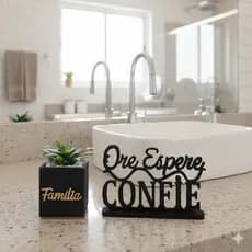 Kit Decorativo + Letreiro Ore Espere e confie